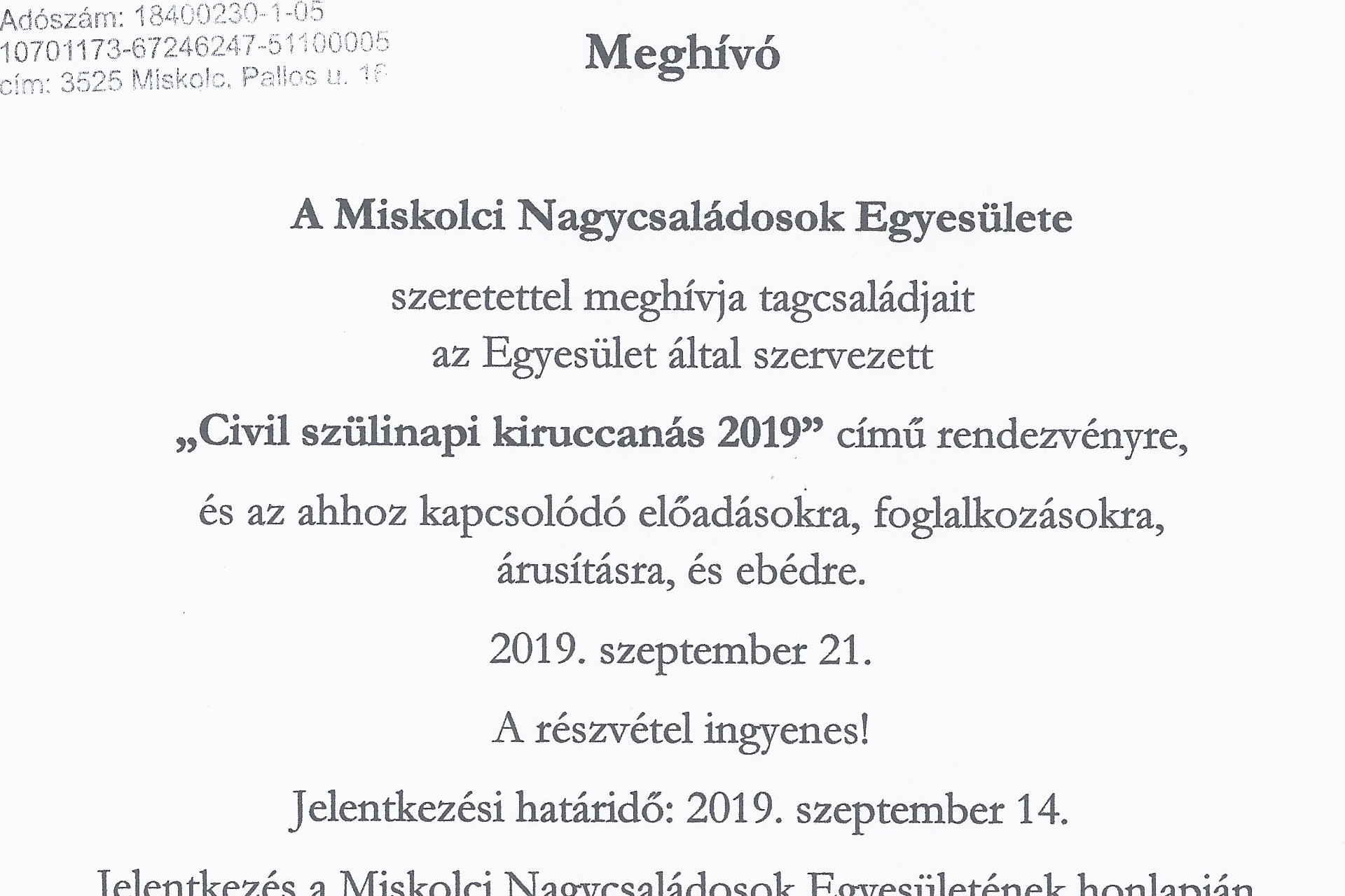 Civil szülinapi kiruccanás