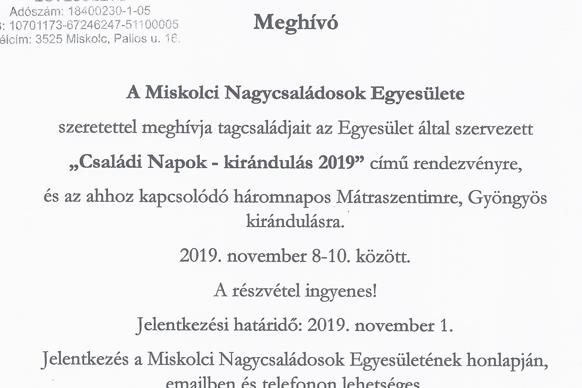 Családi napok - kirándulás