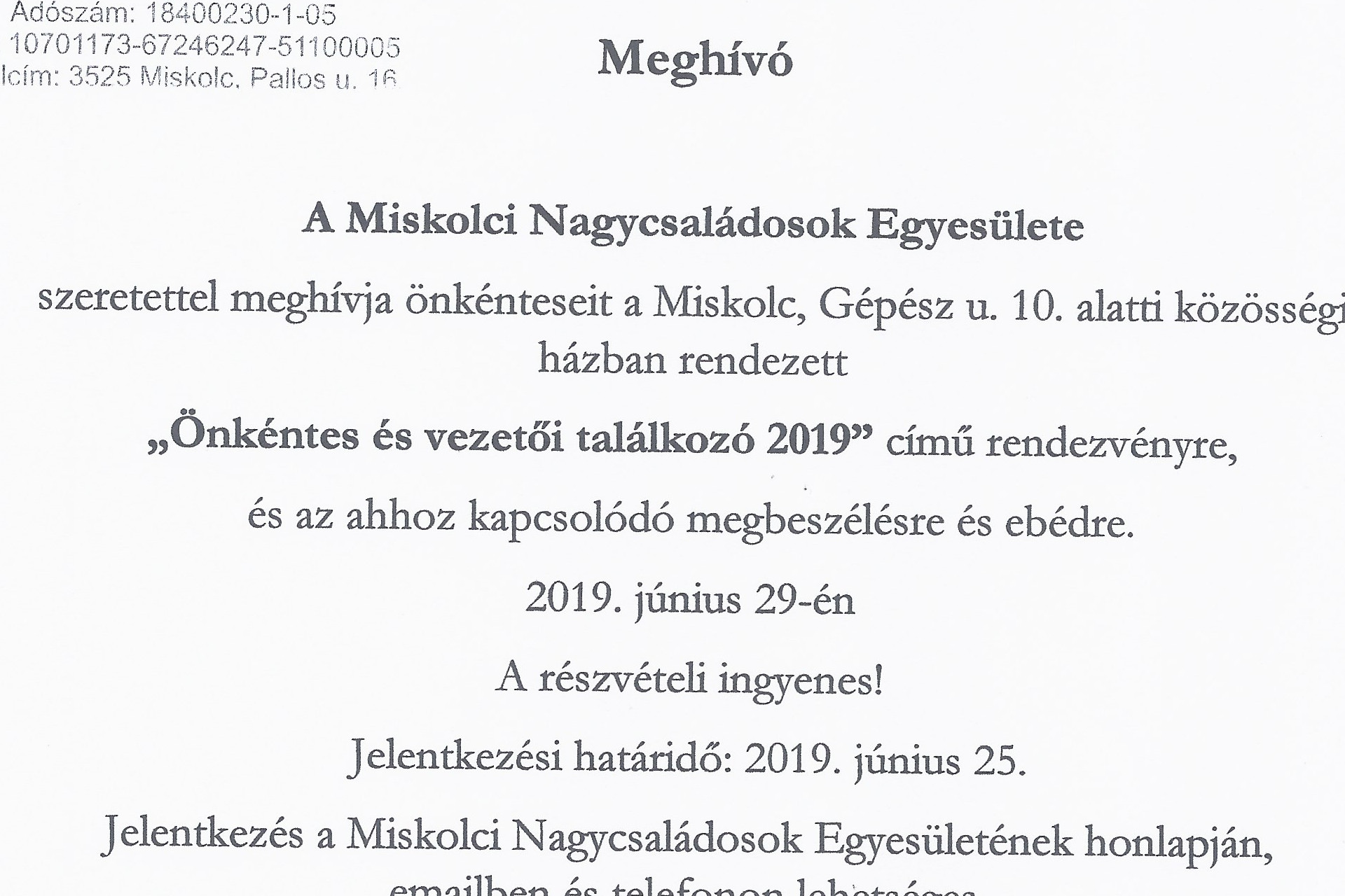 Önkéntes és vezetői találkozó