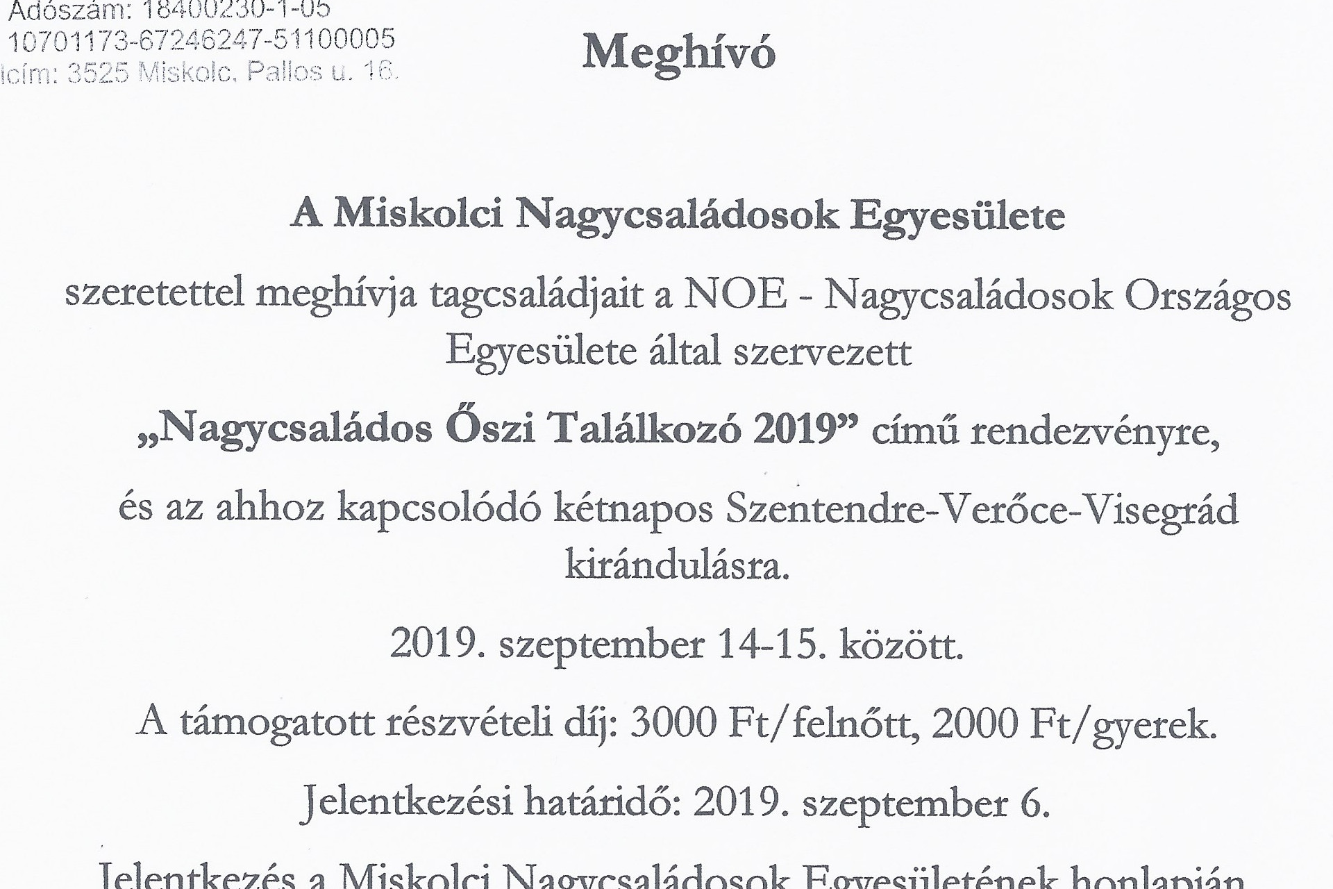 Nagycsaládos Őszi Találkozó